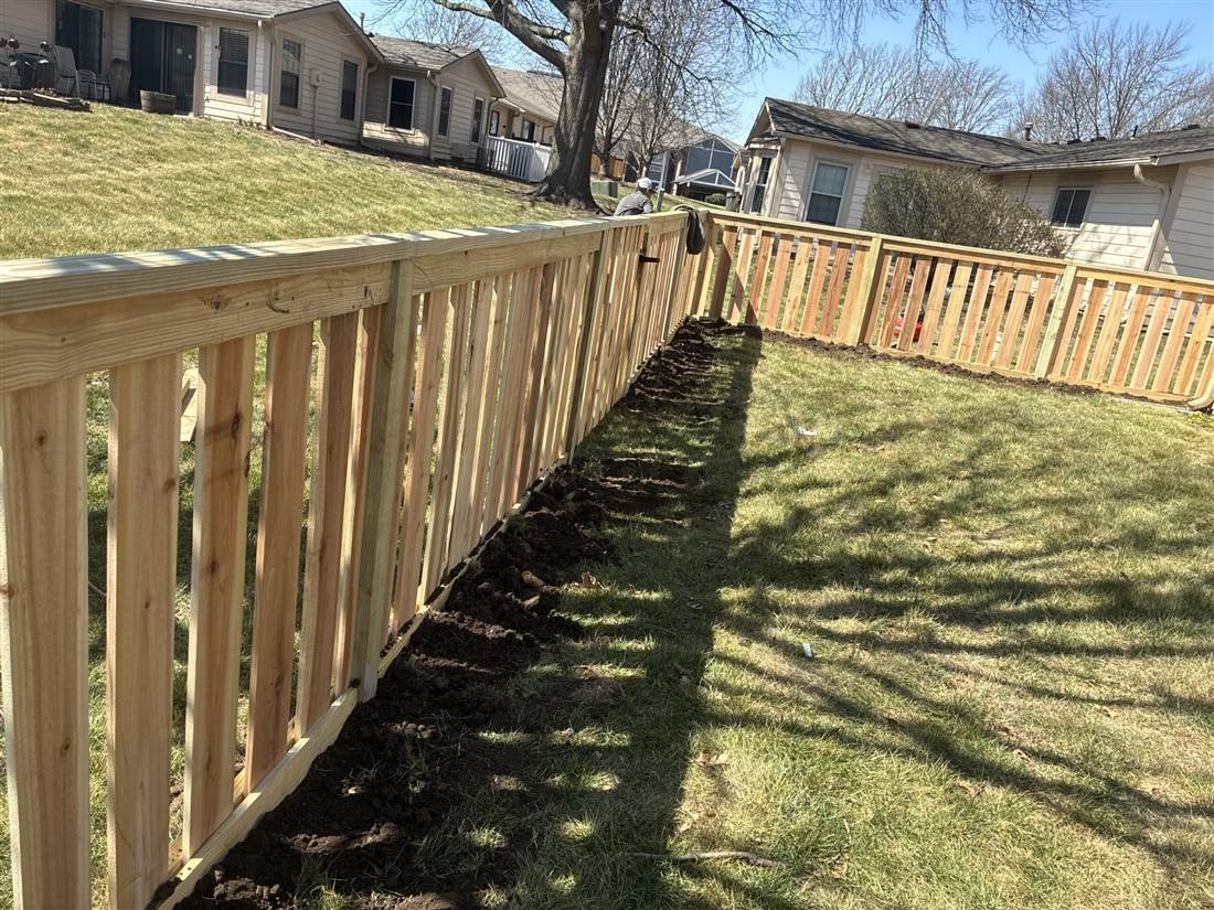 Cedar fence installation