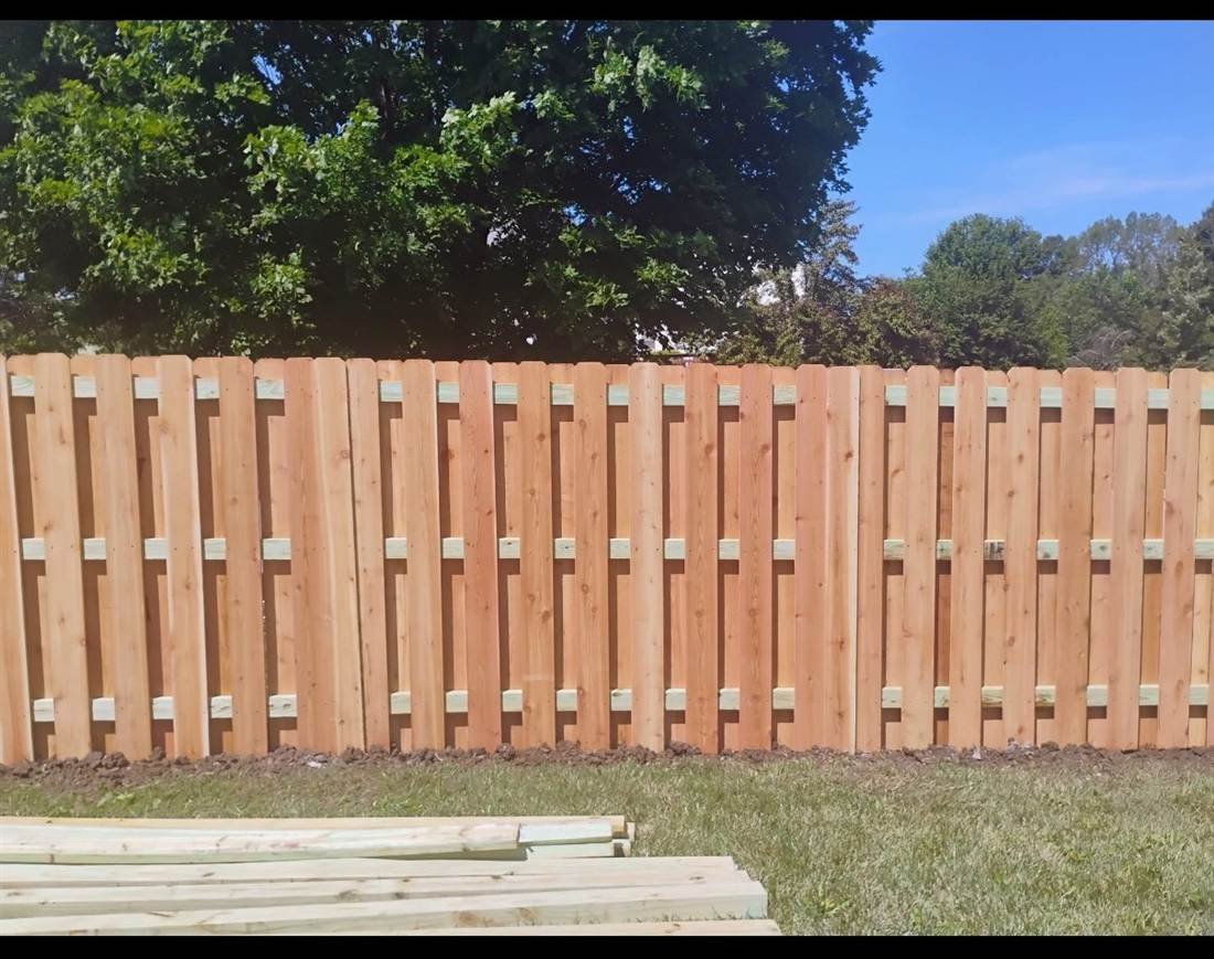 Shadowbox cedar fence