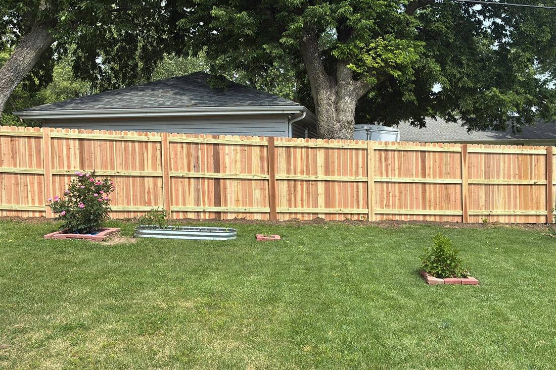 Beautiful cedar privacy fence in North Dallas