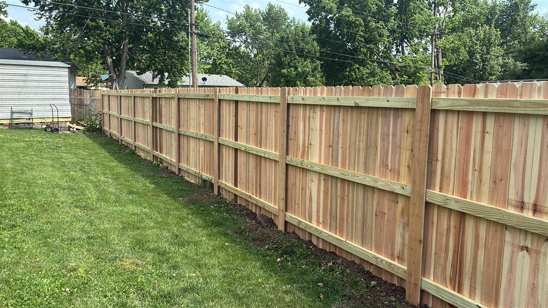 Cedar fence installation