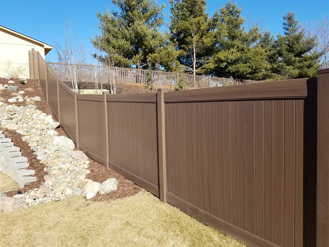 Stained cedar fence